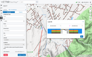 Sample splicing diagram in VETRO FiberMap.